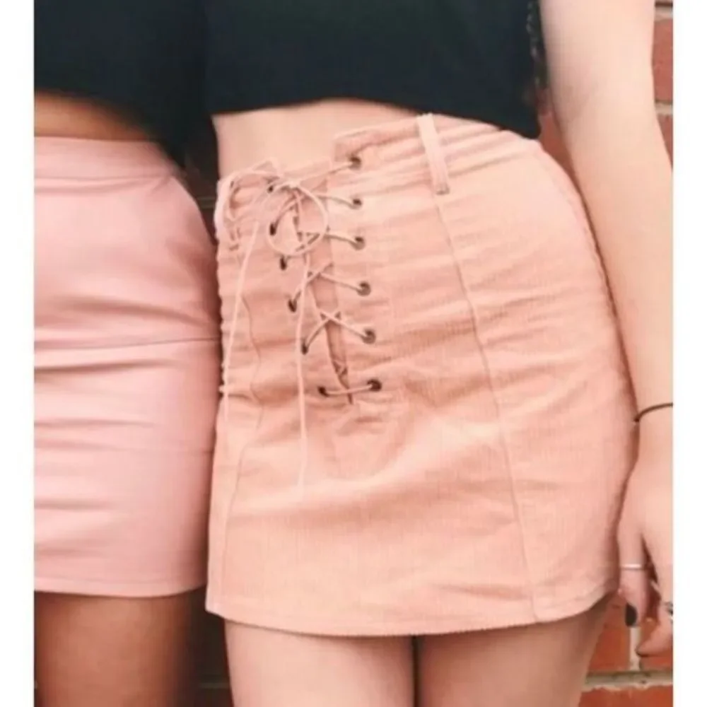 ONE WAY Corduroy Style Mini Skirt in Pink‎